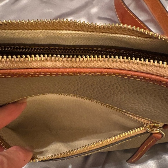 Dooney & Bourke Tan and Brown Leather Shoulder Bag - Picture 7 of 13